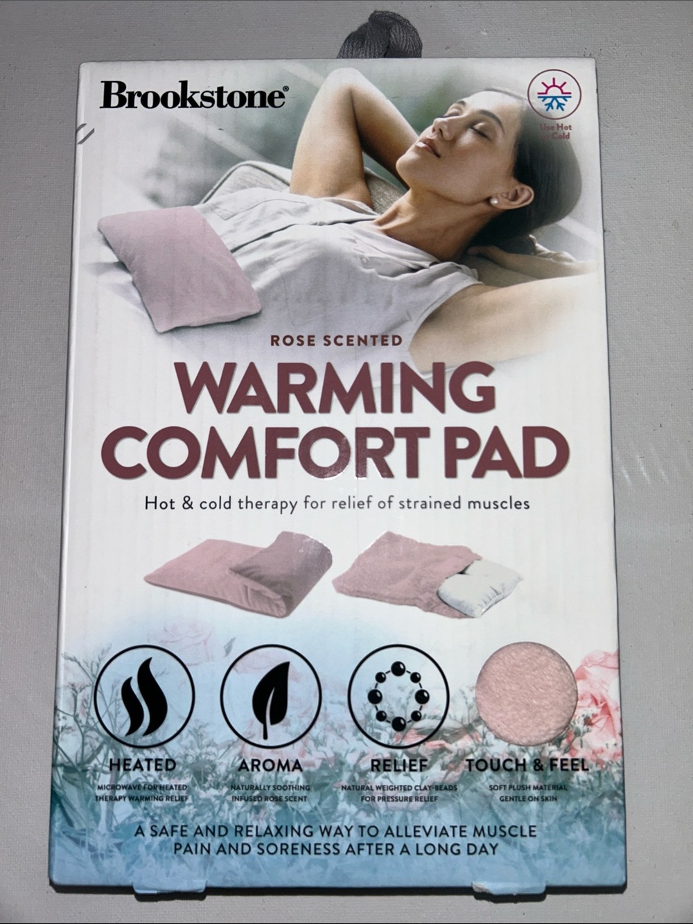 NIB Brookstone Rose-Scented Warming Comfort Pad - Blush Pink